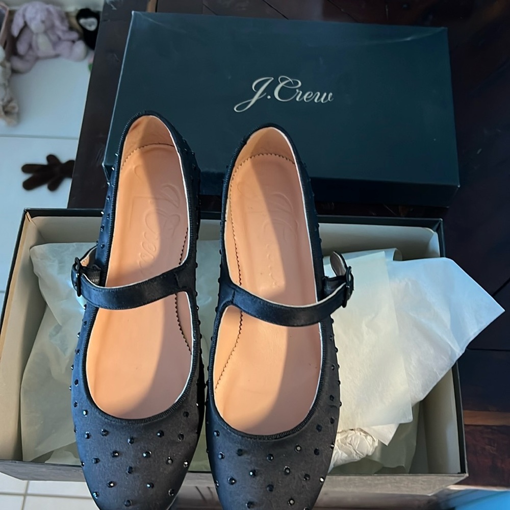 J.Crew Black Mary Jane Party Shoes 7.5